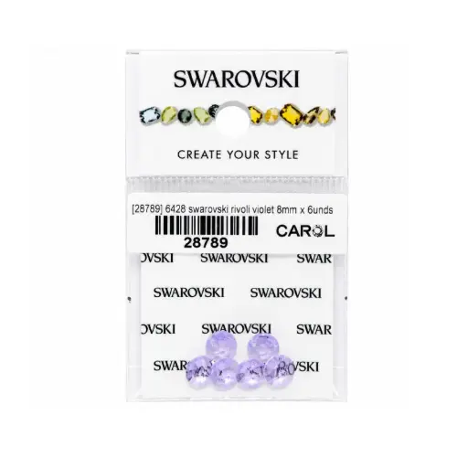 [28789] 6428 swarovski rivoli violet 6mm x 6unds