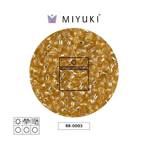 [31276] Mostacilla Miyuki rocalla 8/0 RR0003 plateado forrado dorado x 25g