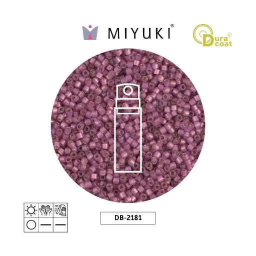 [30606] Miyuki delica 11/0 DB2181 plateado forrado rosebud mate x 10gr