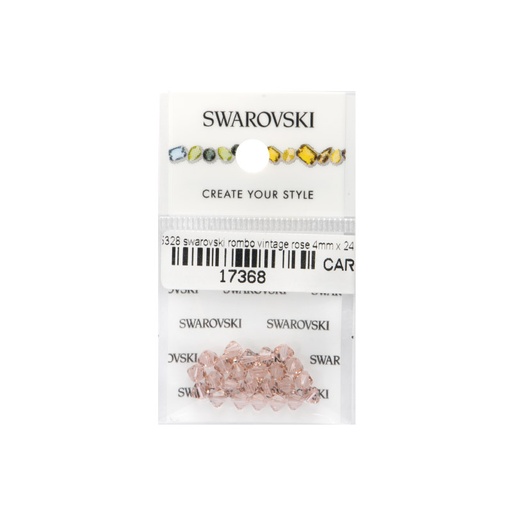 [17368] 5328 swarovski rombo vintage rose 4mm x 24 unidades