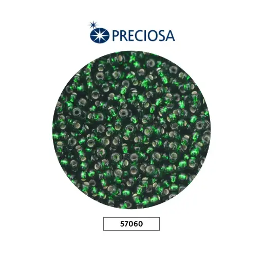 [11631] Mostacilla checa preciosa 2mm 57060 verde brillante x 500g