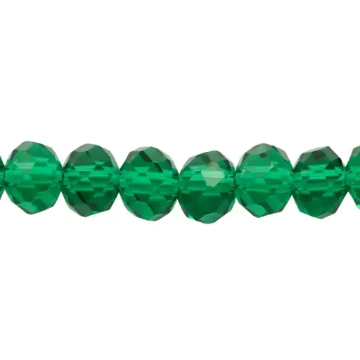 [15544] Murano rondela facetada 6mm emerald 7AB x 94unds