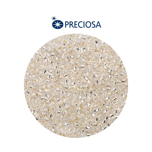 [25716] Mostacilla checa preciosa 8/0 3mm 78102 plateado x 500g