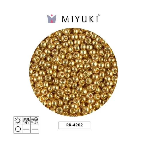 [19960] Mostacilla Miyuki rocalla 8/0 RR4202 galvanizado dorado Duracoat x 250g