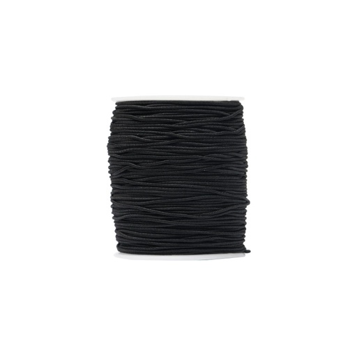 [26727] Cordon elastico 1.2mm negro x mt