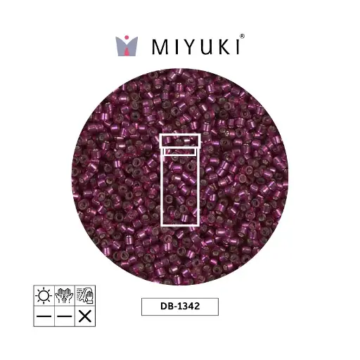 [08754] Miyuki delica 11/0 DB1342 plateado forrado rasperry x 3g