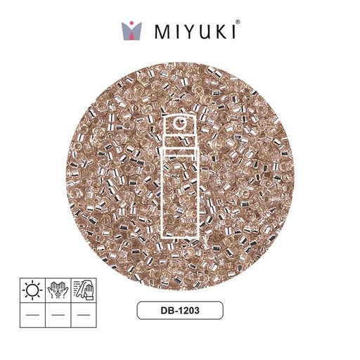 [28490] Miyuki delica 11/0 DB1203 plateado forrado rosado niebla x 10g