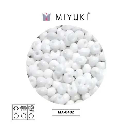 [29100] Miyuki magatama 4mm MA0402 blanco x 250g