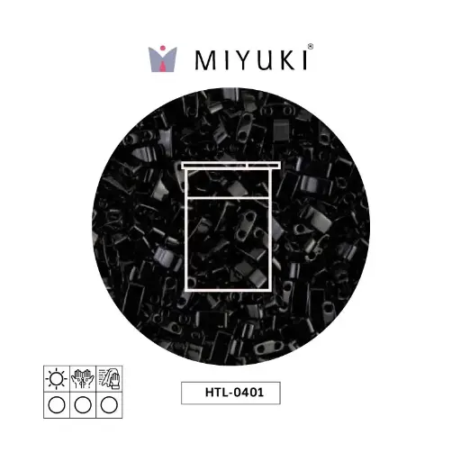 [13090] Miyuki half tila 5x2.3x1.9mm HTL0401 negro x 10G