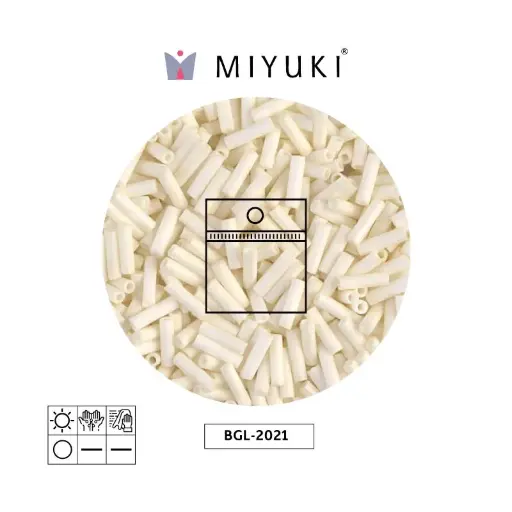 [19545] Miyuki bugle 6mm BGL2021 matte opaque cream x 25g