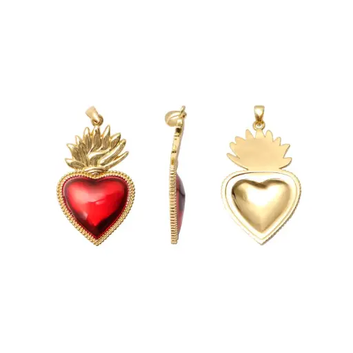 [14671] Murano corazon 10mm topaz A09