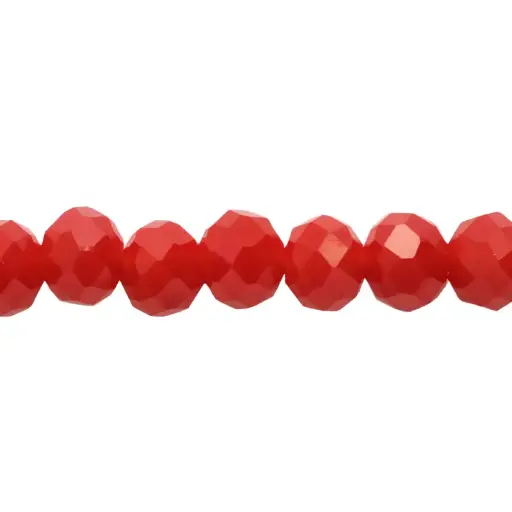 [00699] Murano rondela facetada 3mm rojo coral 85 x 110unds