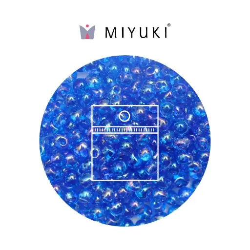 [16626] Miyuki drop beads 3.4mm DP0261 transparente azul AB x 25g