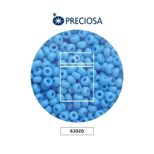 [22952] Mostacilla checa preciosa 10/0 2mm 63020 OP azul claro x 50g