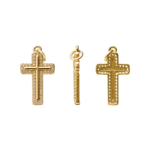 [14692] Cruz cristales 12x21mm/Golfi x und