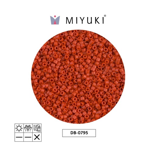[15694] Miyuki delica 11/0 DB0795 matt opaco vermillion x 50gr