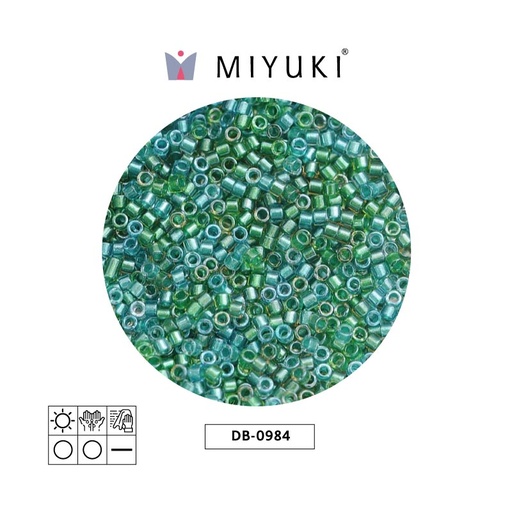 [24868] Miyuki delica 11/0 DB0984 forrado aqua/teal x 50g