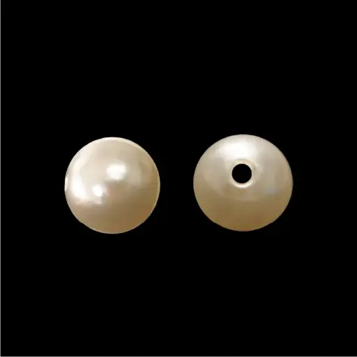 [04546] Perla sintética redonda 10mm beige x libra