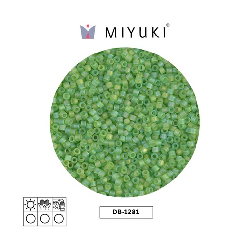 [27842] Miyuki delica 11/0 DB1281 mate transparente verde AB x 50g