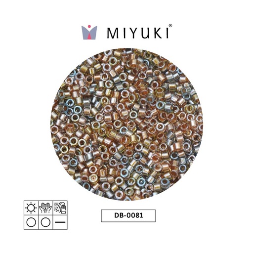 [24626] Miyuki delica 11/0 DB0981 indued color mixed x 50 Gramos