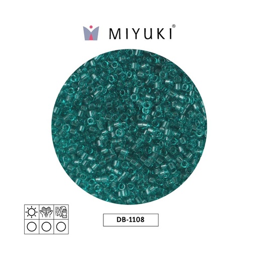 [28447] Miyuki delica 11/0 DB1108 transparente caribbean azul verdoso x 50g