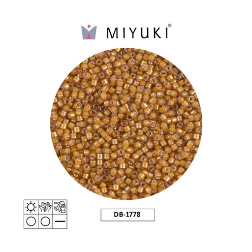 [17995] Miyuki delica 11/0 DB1778 blanco forrado amarillo AB x 50g