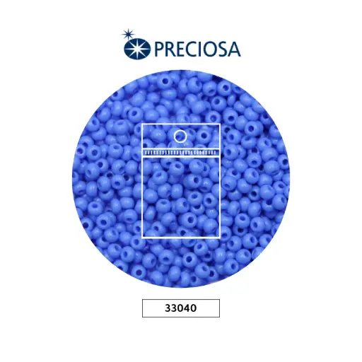 [28559] Mostacilla checa preciosa 2mm 33040 OP azul fuerte x 50g