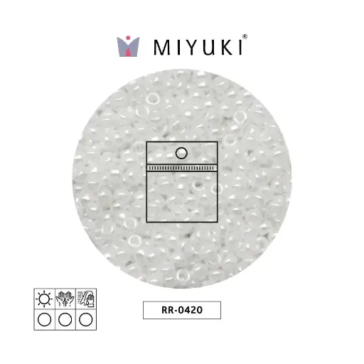 [13886] Mostacilla Miyuki rocalla 11/0 RR0420 blanco perla Ceylon perlado brillo x 25g