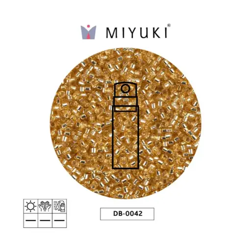 [30575] Miyuki delica 11/0 DB0042 gold lined crystal x 10gr