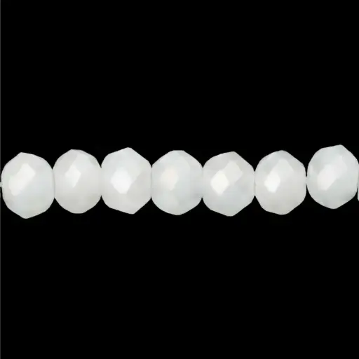 [18949] Murano rondela facetada 3mm blanco mate 51AB x 110unds