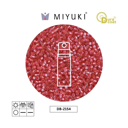 [29380] Miyuki delica 11/0 DB2154 dura plateado forrado hibiscus x 10g