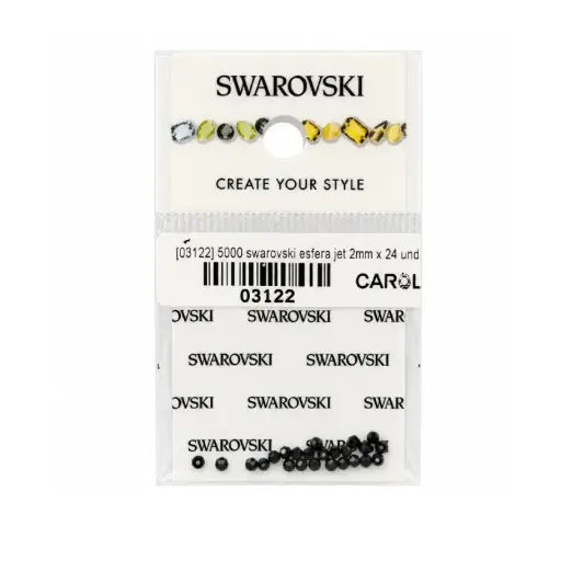 [03122] 5000 swarovski esfera jet 2mm x 24 unds