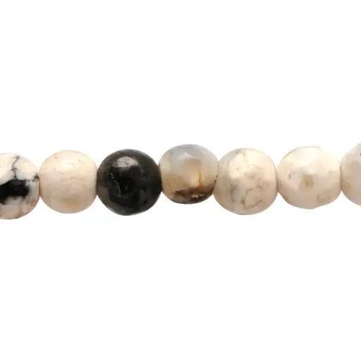 [06245] Sarta redonda facetada 4mm fire agate ash cream x 92 unds