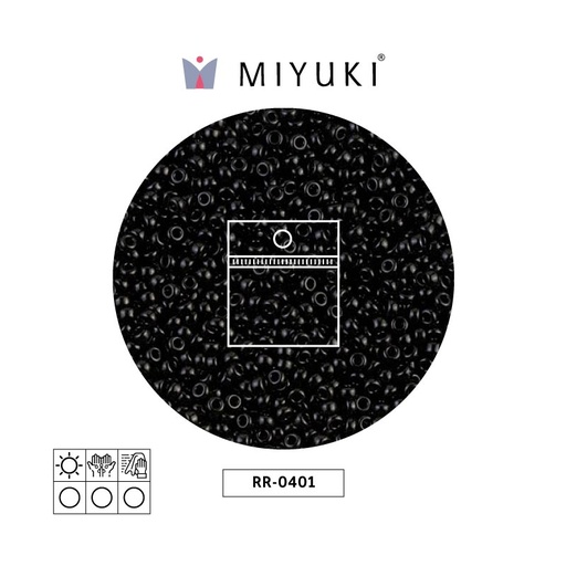 [12648] Mostacilla Miyuki rocalla 11/0 RR0401 negro x 25g