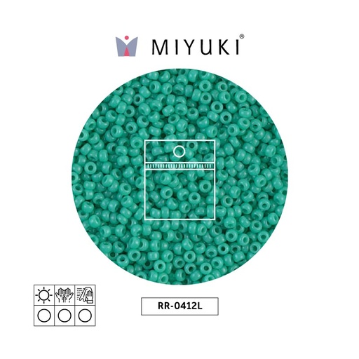 [15497] Mostacilla Miyuki rocalla 11/0 RR0412L opaco caribean azul verdoso x 25g