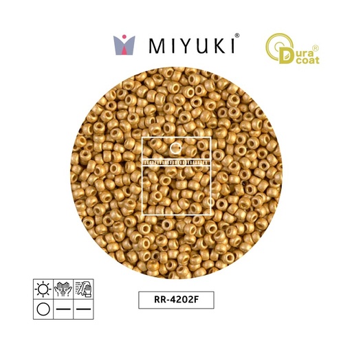 [24039] Mostacilla Miyuki rocalla 11/0 RR4202F galvanizado mate dorado Duracoat x 25g