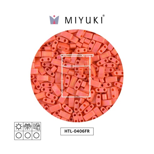 [16204] Miyuki half tila 5x2.3x1.9mm HTL0406FR mate opaco naranja x 10G