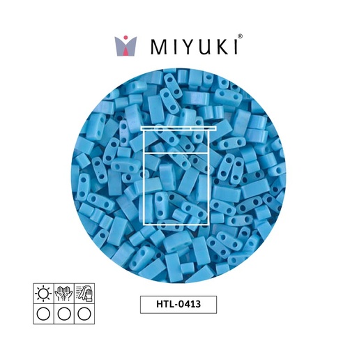 [31279] Miyuki half tila 5x2.3x1.9mm HTL0413 opaco azul turquesa azul x 10G