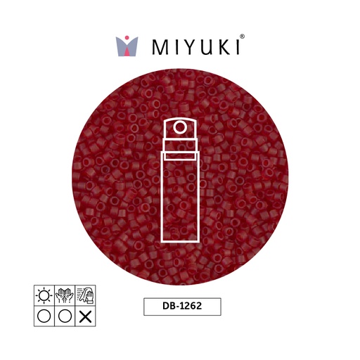 [29629] Miyuki delica 11/0 DB1262 mate transparente oscuro rojo x 10gr