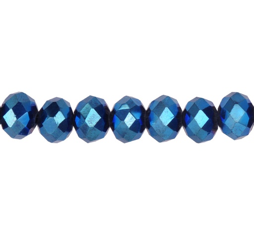 [04662] Murano rondela facetada 6mm metallic blue 134 x 82unds