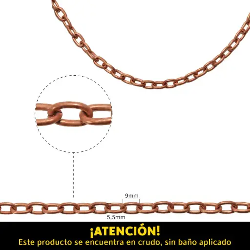 [09341] White iron chain 7400588/214SB/5.5x9mm/R x m