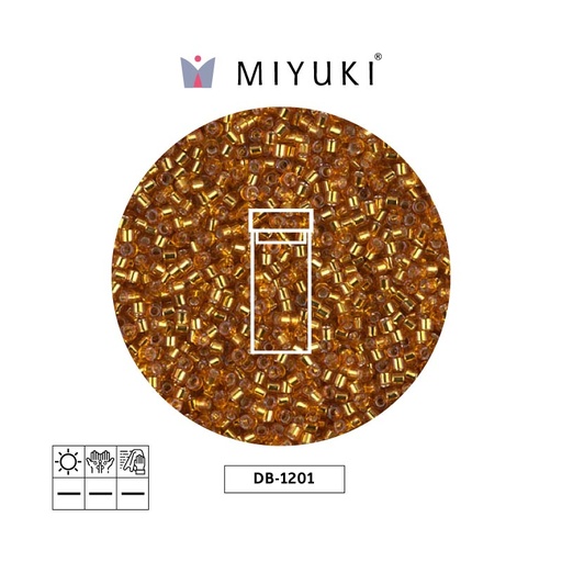 [31958] Miyuki delica 11/0 DB1201 plateado forrado marigold x 3g