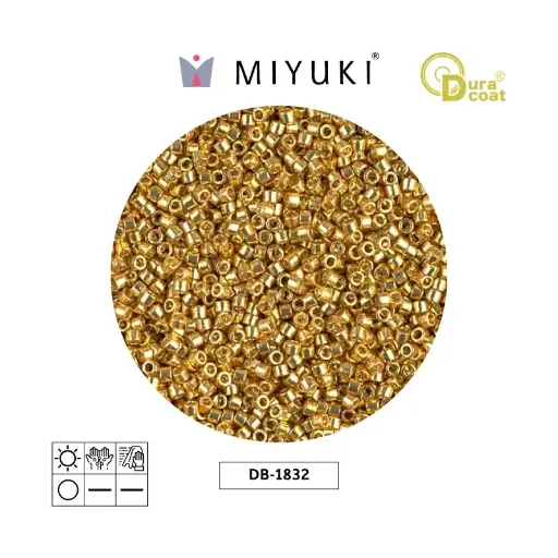 [22464] Miyuki delica 11/0 DB1832 galvanizado dorado Duracoat x 50g