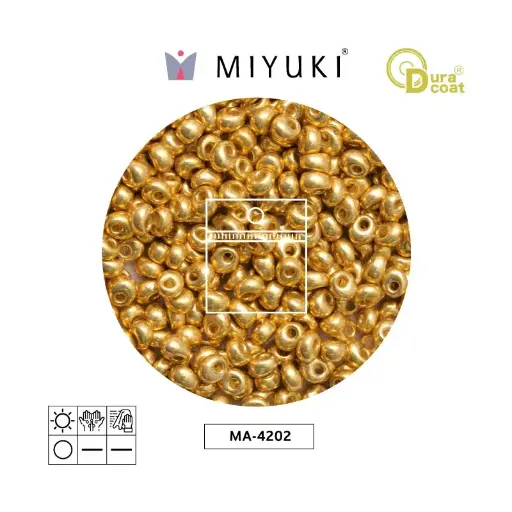 [32708] Miyuki magatama 4mm MA4202 galvanizado dorado Duracoat x 25g