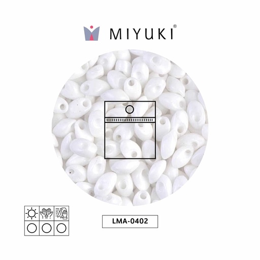 [16547] Miyuki long magatama 4x7mm LMA0402 blanco x 25g