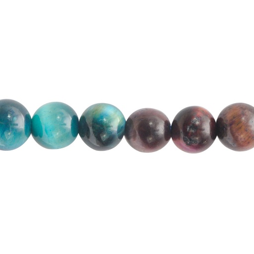 [12733] Sarta redonda 6mm ojo de tigre azul x 63 unds