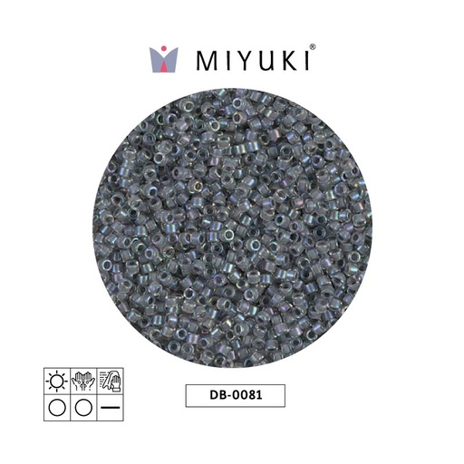 [29229] Miyuki delica 11/0 DB0081 gris forrado cristal AB x 50g