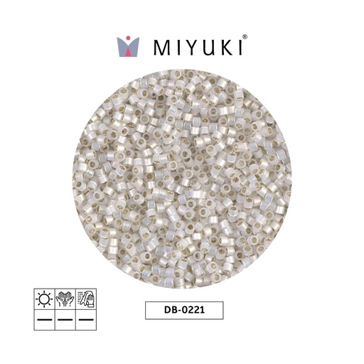 [29386] Miyuki delica 11/0 DB0221 dorado forrado blanco opal x 50g