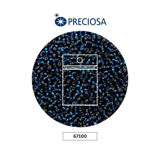 [28552] Mostacilla checa preciosa 2mm 67100 LP azul oscuro x 50g