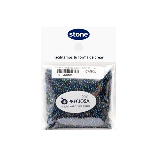 [22994] Mostacilla checa preciosa 10/0 2mm 59135 AB cobalto x 50g